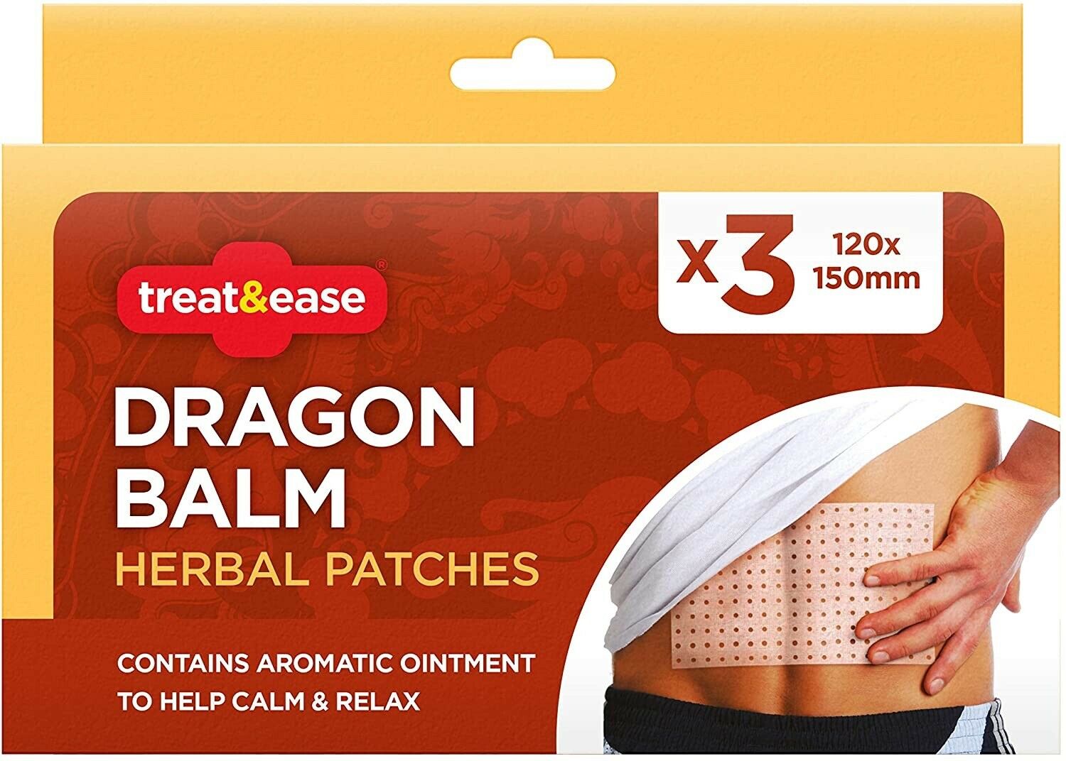 TREAT & EASE DRAGON BALM HERBAL PATCHES 3/PK