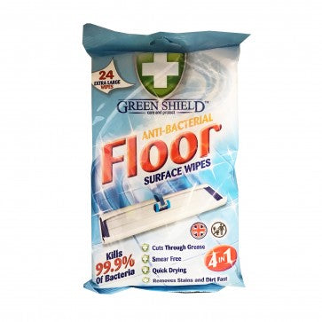 GREENSHIELD EXTRA LARGE ANTI BACTERIAL FLOOR WIPES 24/PK