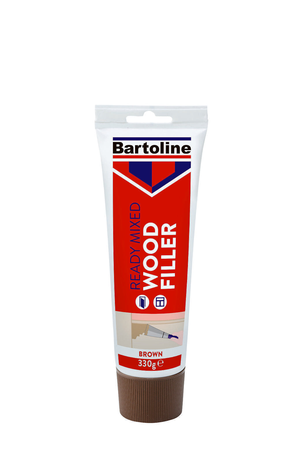 BARTOLINE FLEXIBLE BROWN INSTANT READY MIX WOOD FILLER TUBE 330GM