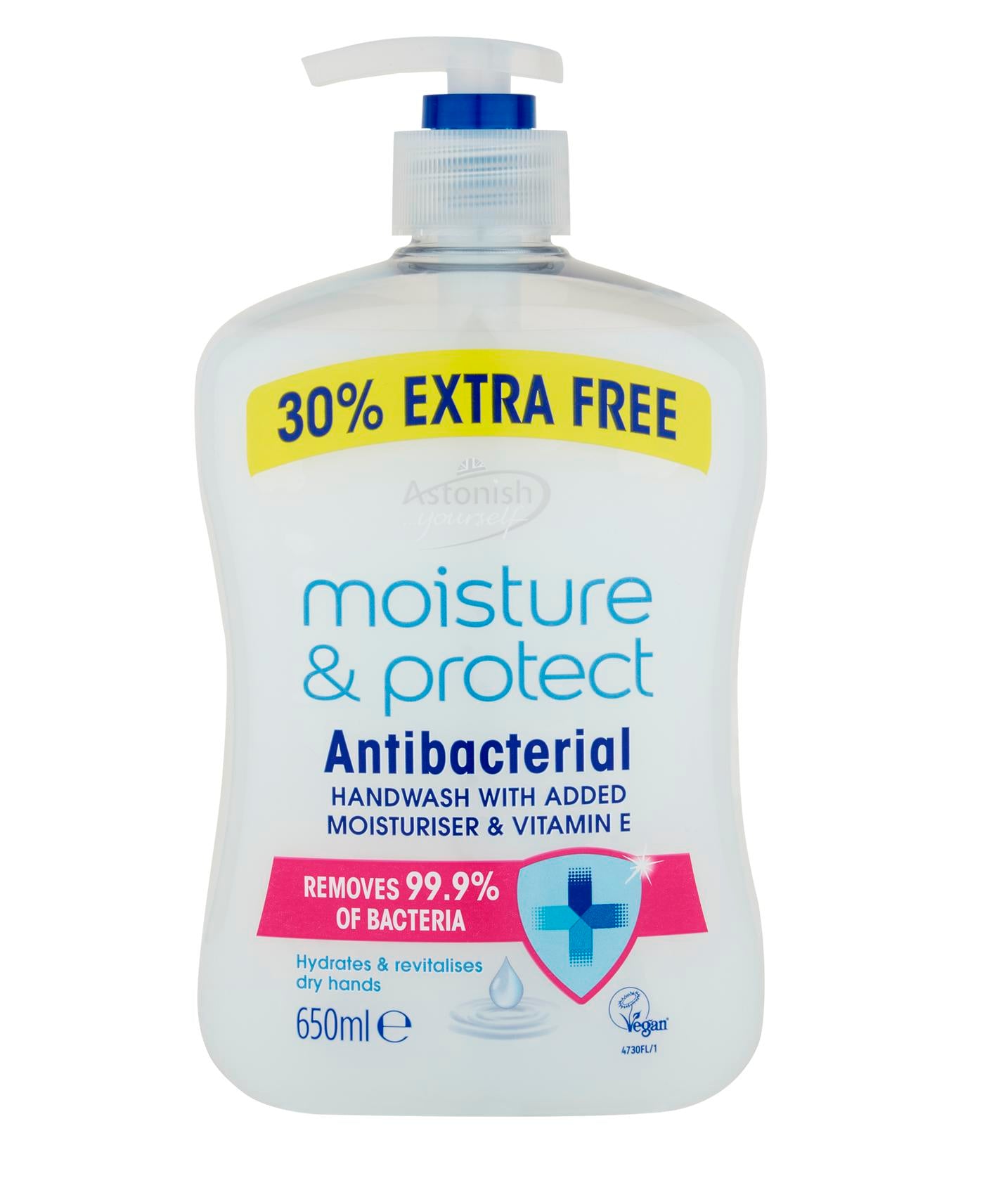 ASTONISH MOISTURE & PROTECT ANTIBACTERIAL HANDWASH 600 ML ( NO PUMP )