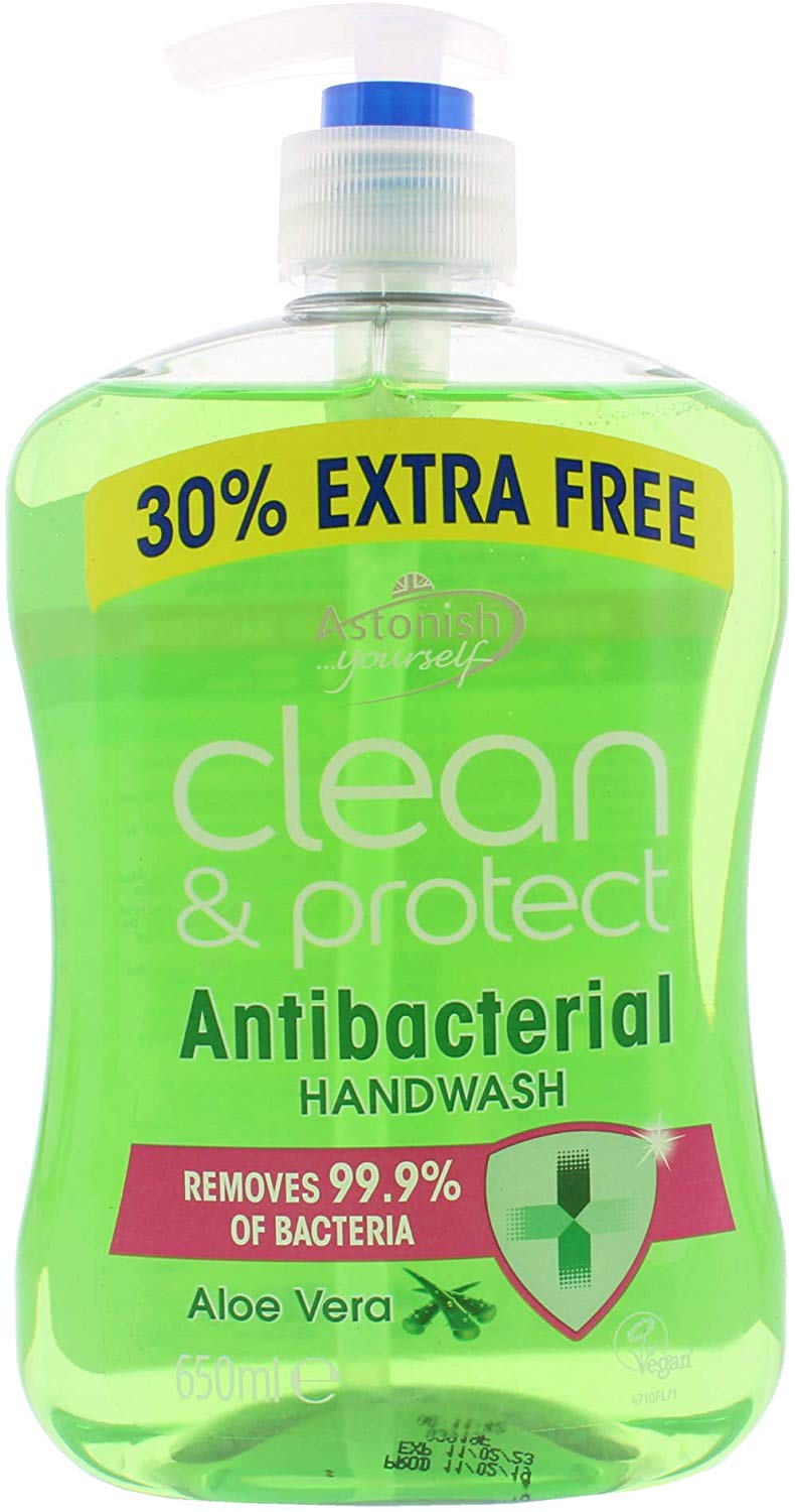 ASTONISH ALOE VERA CLEAN & PROTECT ANTIBACTERIAL HANDWASH 600 ML