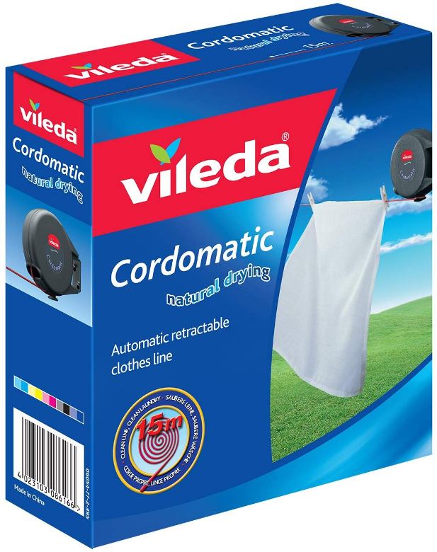 VILEDA CORDOMATIC RETRACTABLE CLOTHES WASHING LINE 15M
