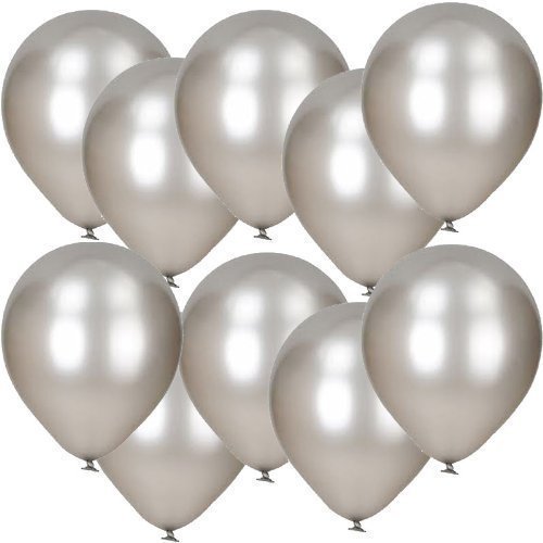 GSD METALLIC SILVER BALLOONS 12/PK