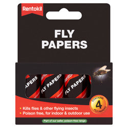 RENTOKIL PESTICIDE FREE FLY PAPERS 4/PK