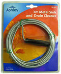 ASHLEY FLEXIBLE DRAIN WASTE PIPE UNBLOCKER & SINK CLEANER WIRE 3M