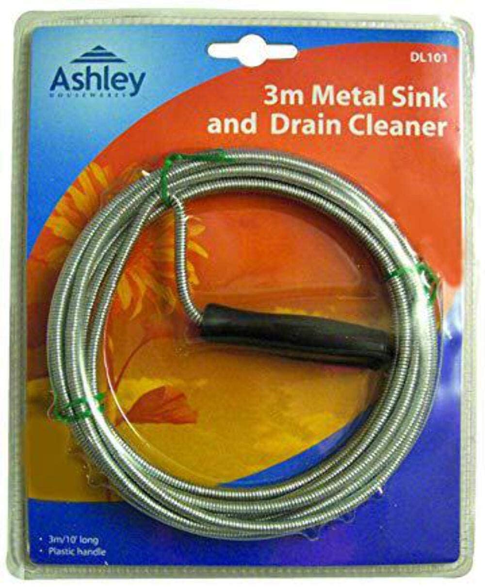 ASHLEY FLEXIBLE DRAIN WASTE PIPE UNBLOCKER & SINK CLEANER WIRE 3M