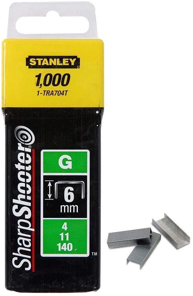 STANLEY HEAVY-DUTY STAPLE 6MM TRA704T PACK 1000