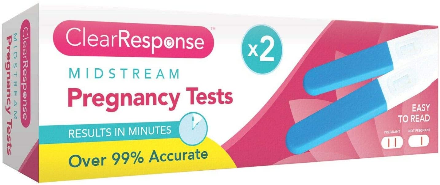 PACK OF 2 CLEAR RESPONSE PREGNANCY TESTS HOME TESTING KIT