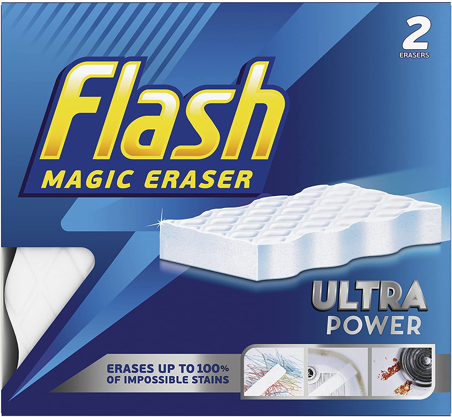 FLASH ULTRA POWER MAGIC ERASER 2/PK