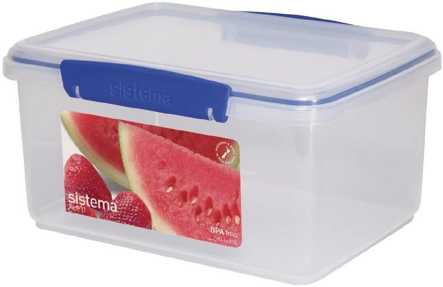 SISTEMA KLIP IT FOOD STORAGE CONTAINER WITH ASSORTED PASTEL CLIPS 3 LTR