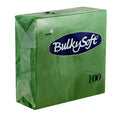 BULKY SOFT 2PLY 4 FOLD NAPKINS 33CM X 33CM 100/PK - GREEN / VERDE