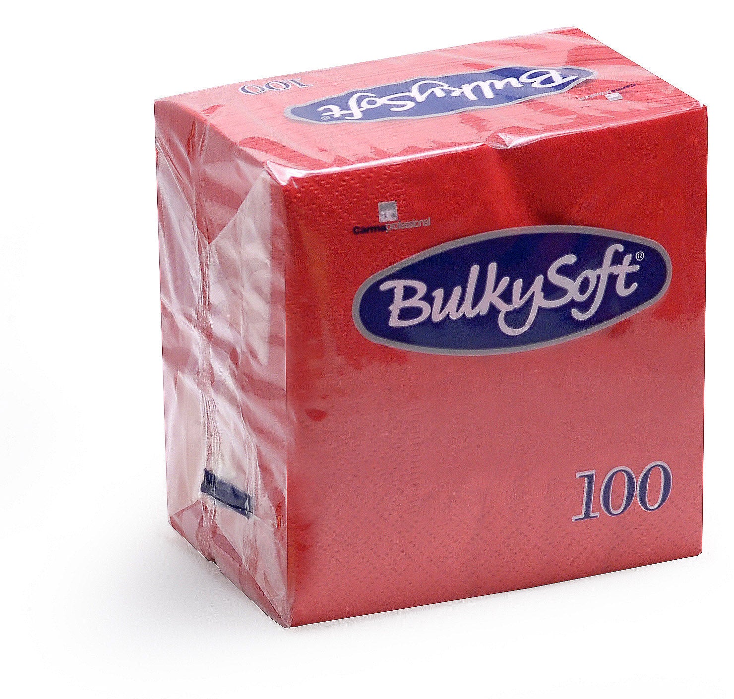 BULKY SOFT 2PLY 4 FOLD NAPKINS 33CM X 33CM 100/PK - RED