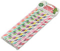 APOLLO FLEXI PAPER STRAWS STRIPE PK40 ASS COLOUR