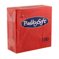 BULKY SOFT 2PLY 4 FOLD NAPKINS 40CM X 40CM 100/PK - RED