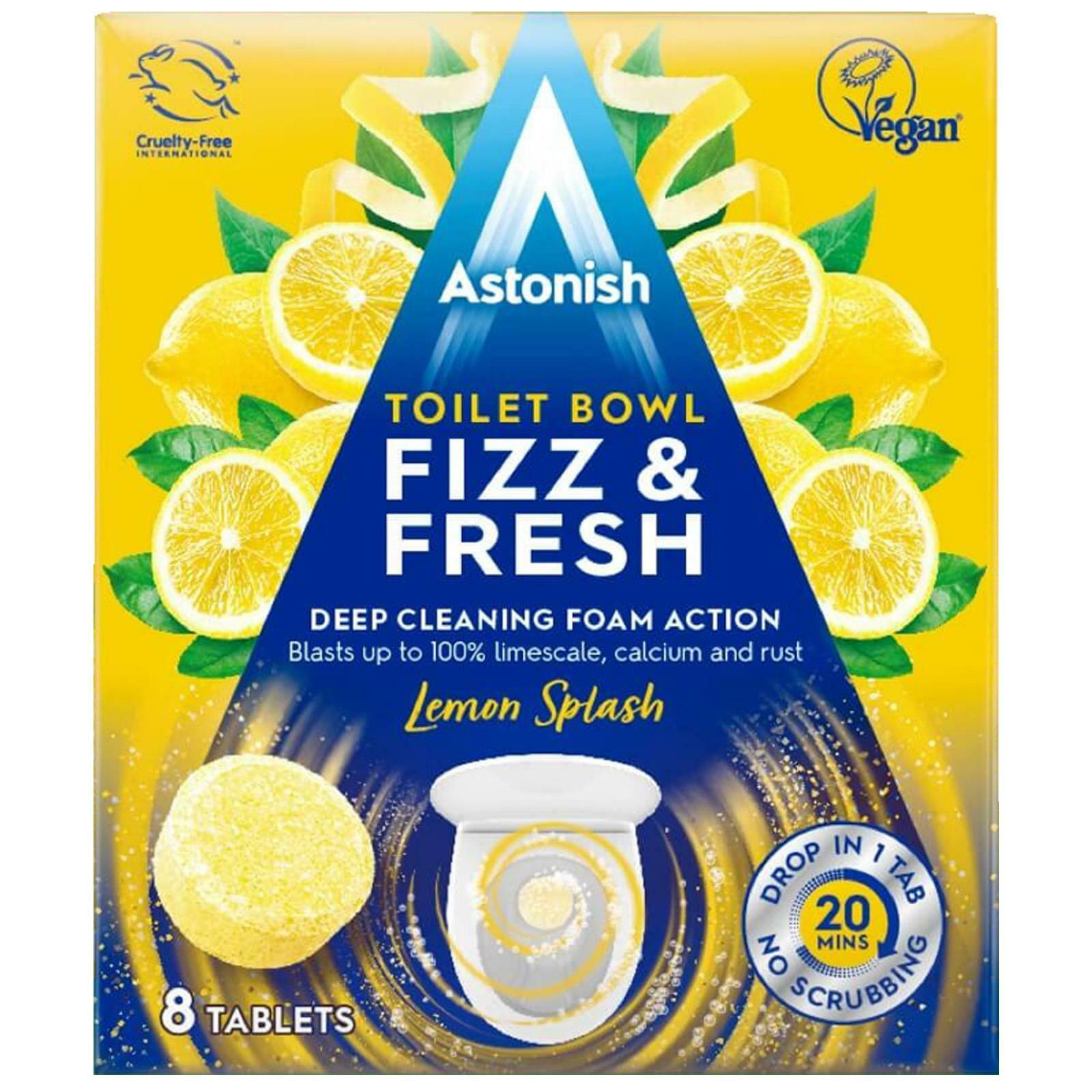 ASTONISH FIZZ & FRESH TOILET BOWL TABS 8/PK - LEMON FRESH