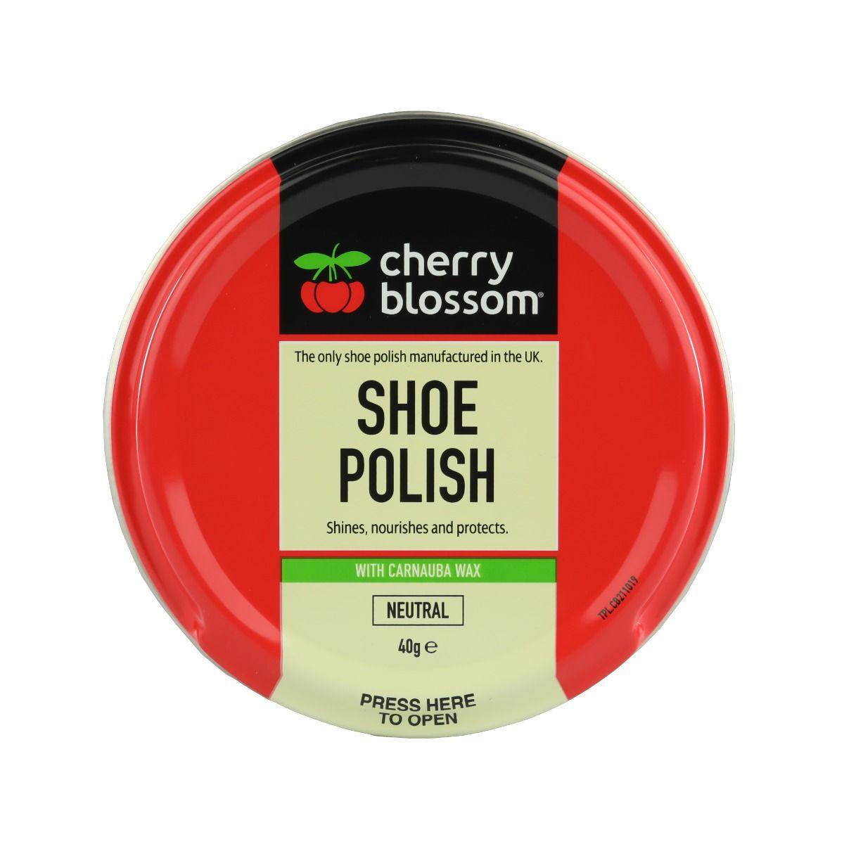 CHERRY BLOSSOM TIN SHOE POLISH WITH CARNAUBA WAX 40G - NEUTRAL
