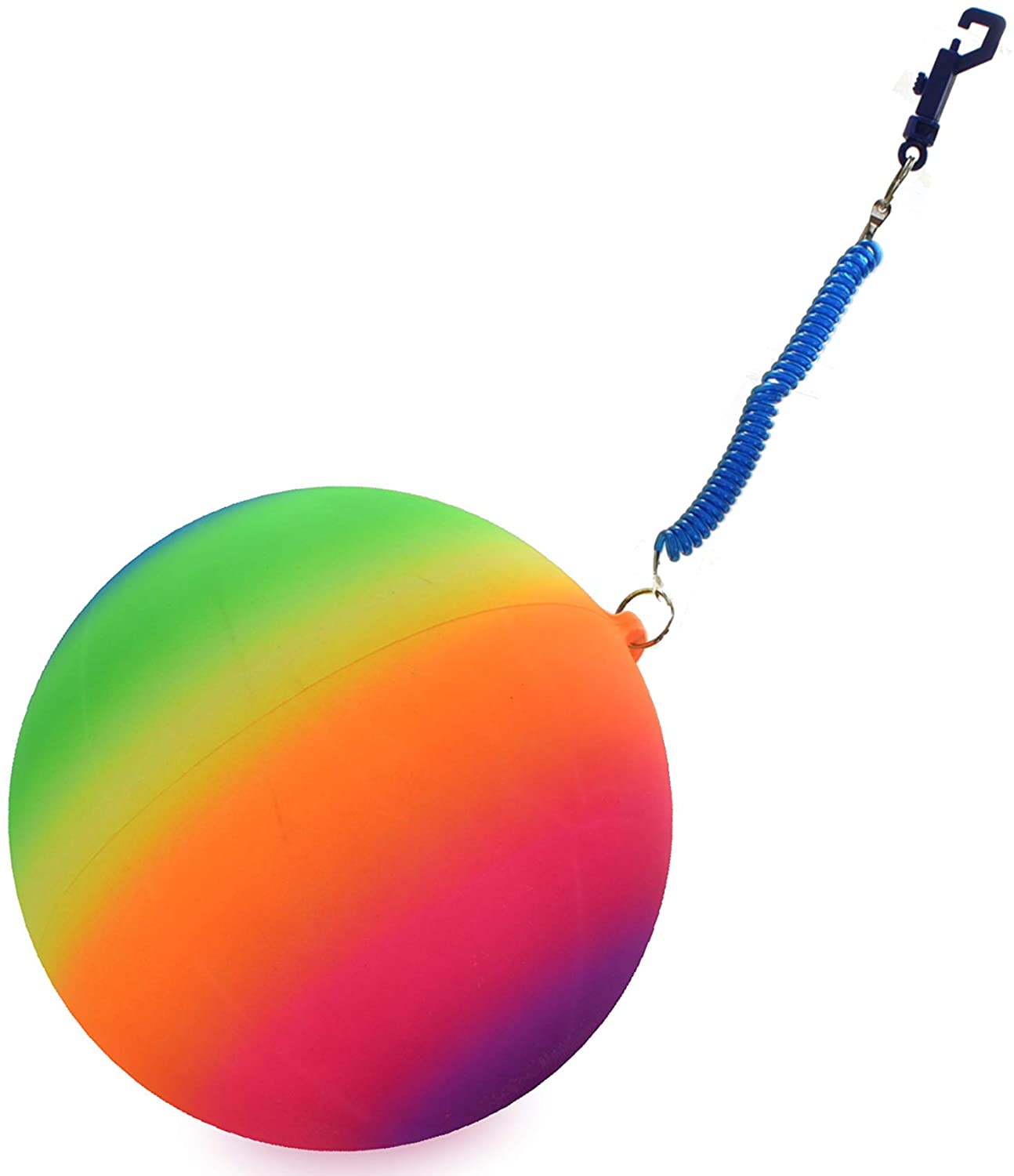 KANDY TOYS NEON RAINBOW BALL 24CM WITH KEYCHAIN
