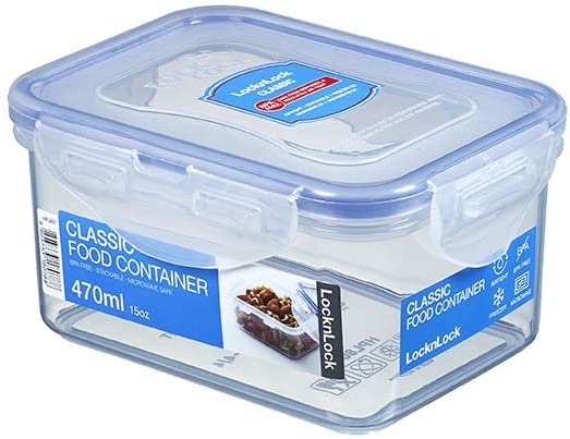 LOCK & LOCK HPL807 RECTANGULAR FOOD STORAGE CONTAINER 470ML