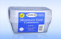 SATCO MICROWAVE PLASTIC CONTAINERS WITH LIDS 650ML 5/PK