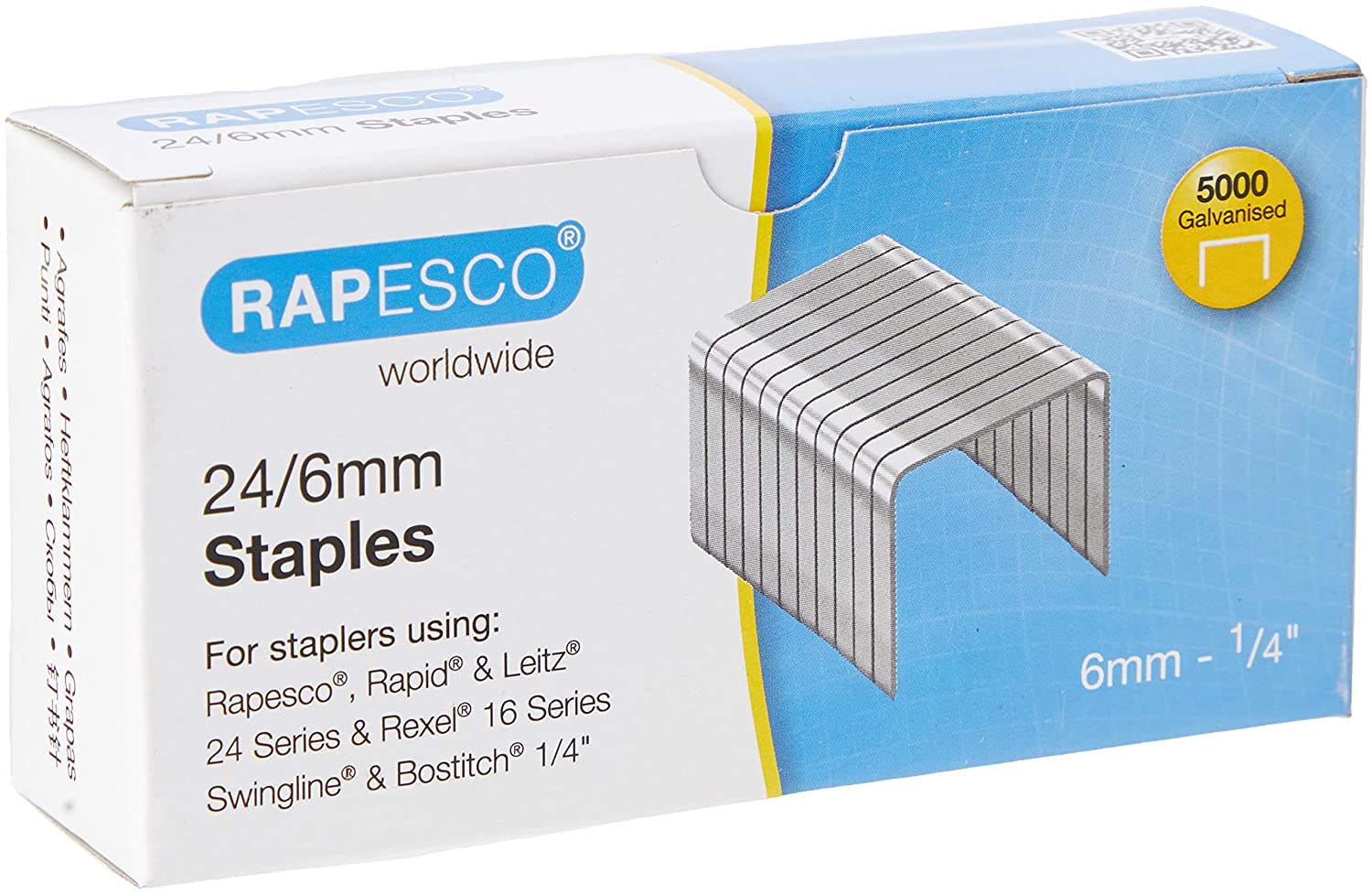RAPESCO 24/6 MM GALVENISED STAPLES (PACK 5000)