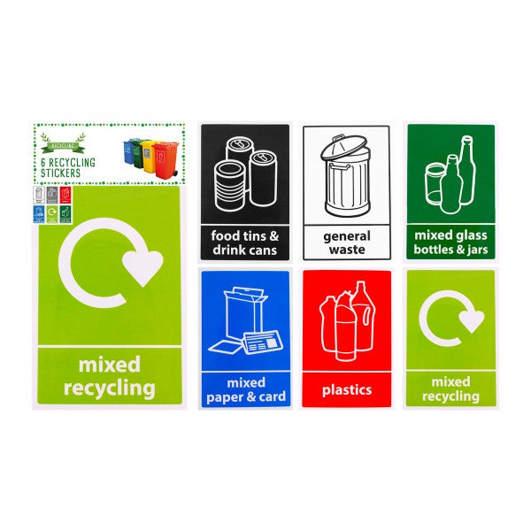 RECYCLING STICKERS 6/PK