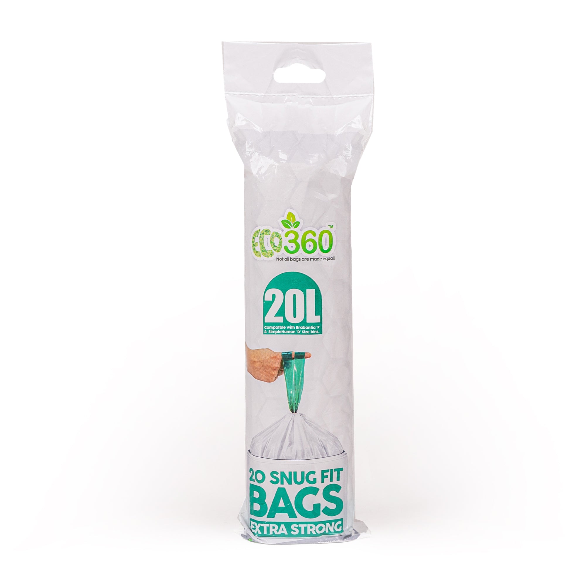 ECO 360 DRWASTRING KITCHEN BIN LINERS 20L 20/PK