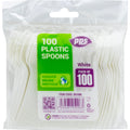 PPS WHITE PLASTIC SPOONS 100/PK