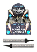 PACK OF 2 SILVER FOUNTAINS CANDLE APX 12CM
