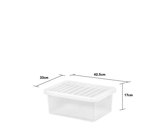 WHAM CRYSTAL 17 LTR STORAGE BOX & LID CLEAR