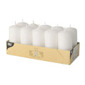 PACK OF 10 WHITE PILLAR CANDLES 40 X 90 MM