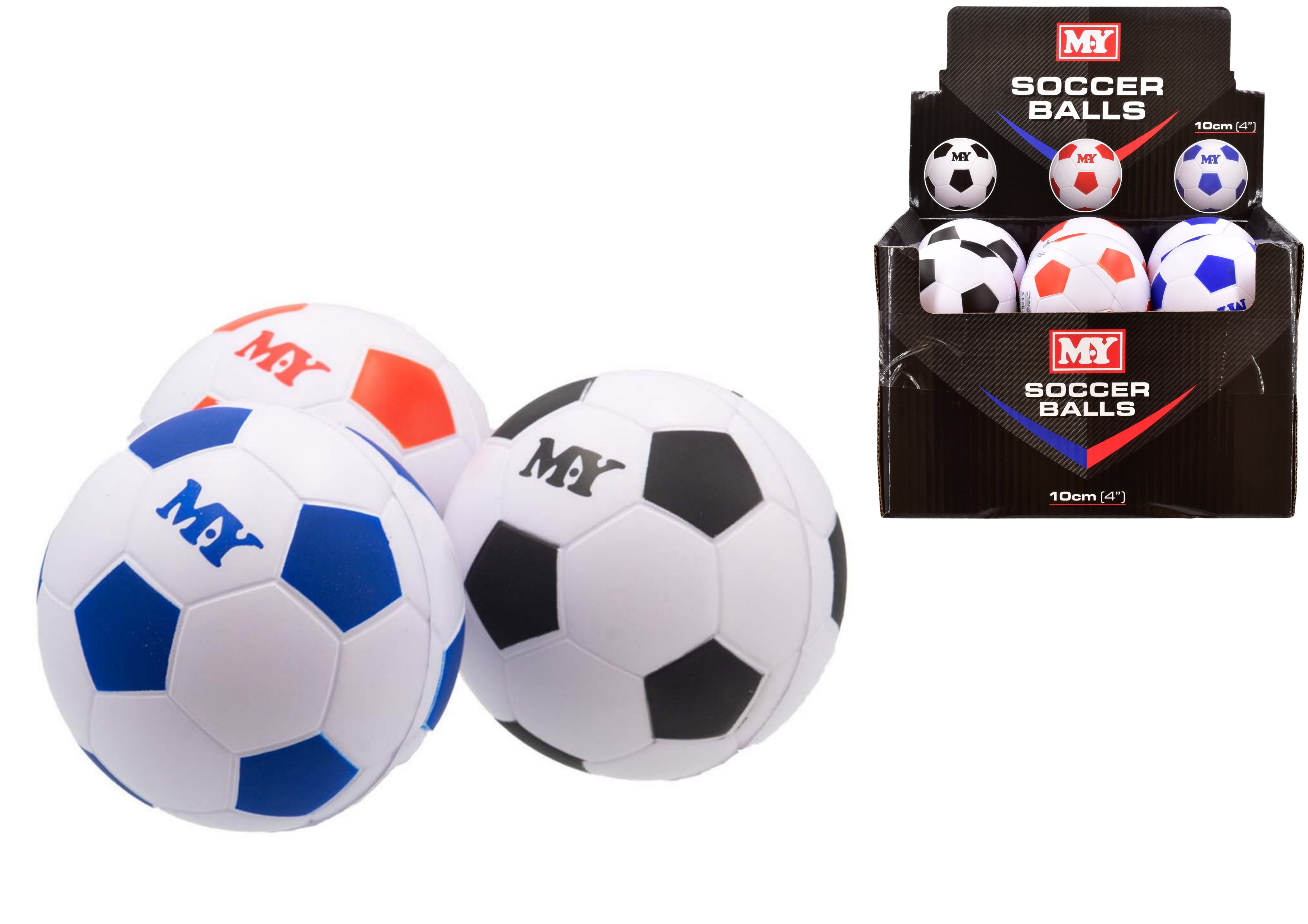 M.Y. ASSORTED COLOURS PU FOOTBALL 4" / 10CM
