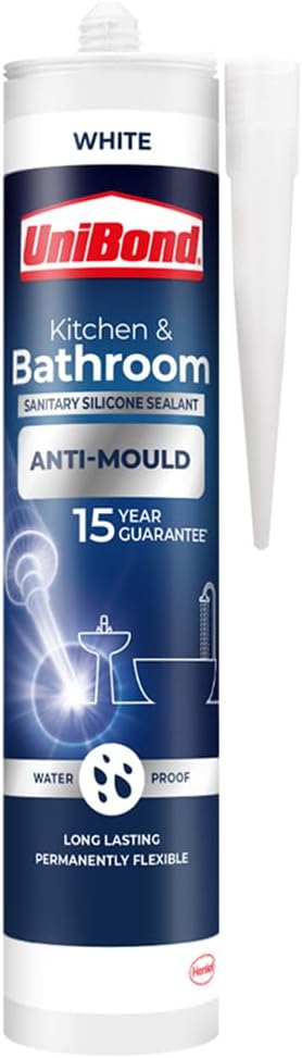 UNIBOND ANTI-MOULD KITCHEN & BATHROOM SEALANT CARTRIDGE WHITE 274 GM