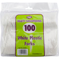 PPS WHITE PLASTIC FORKS 100/PK