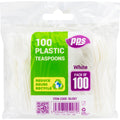 PPS WHITE PLASTIC TEASPOONS 100/PK