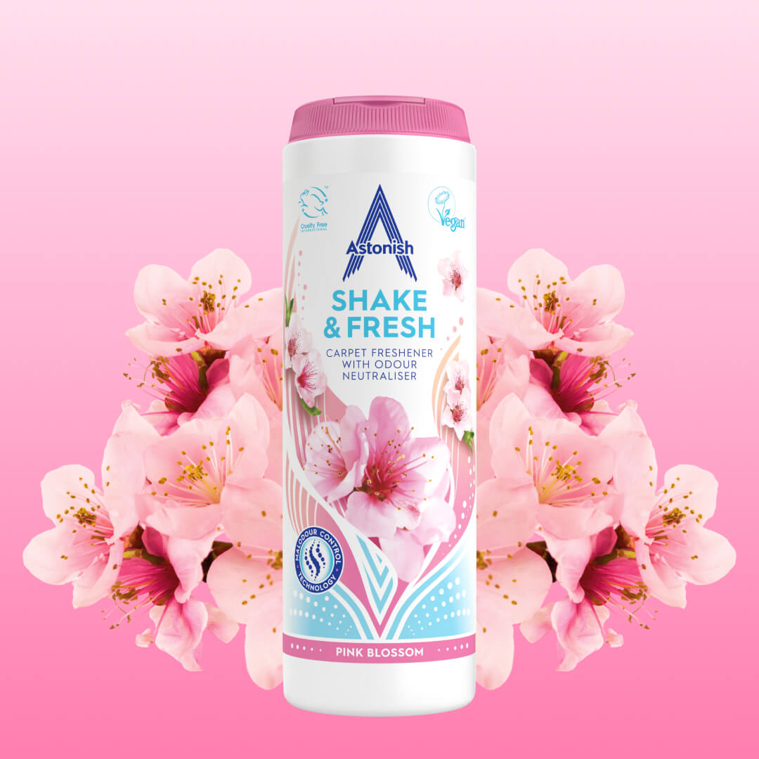 ASTONISH SHAKE & FRESH PINK BLOSSOM CARPET FRESHENER 350GM