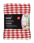 HOME PLUS KITCHEN TOWEL 3/PK ** ASSORTED COLOUR**
