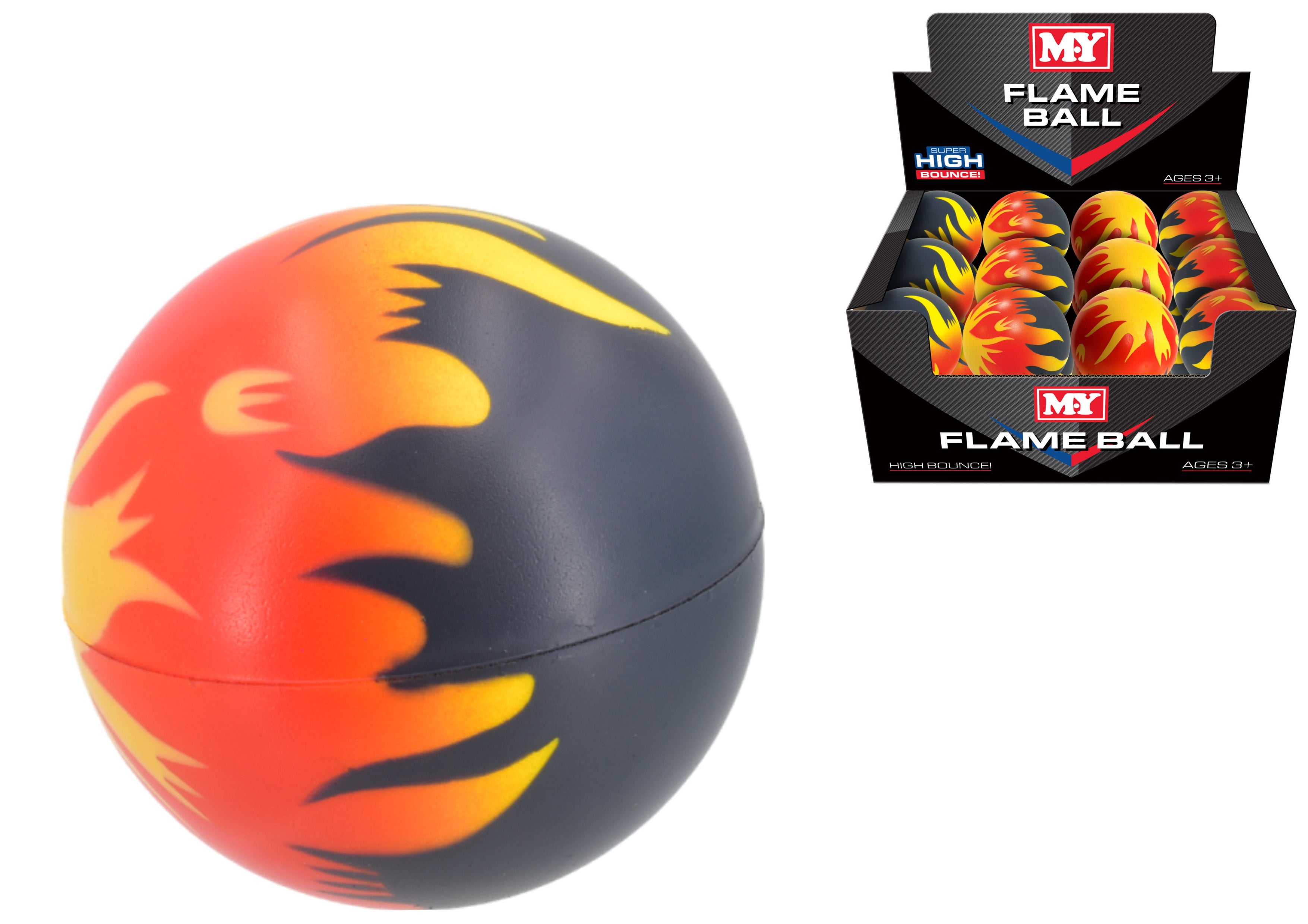 HI BOUNCE FLAME DESIGN SPORTS BALL 7CM