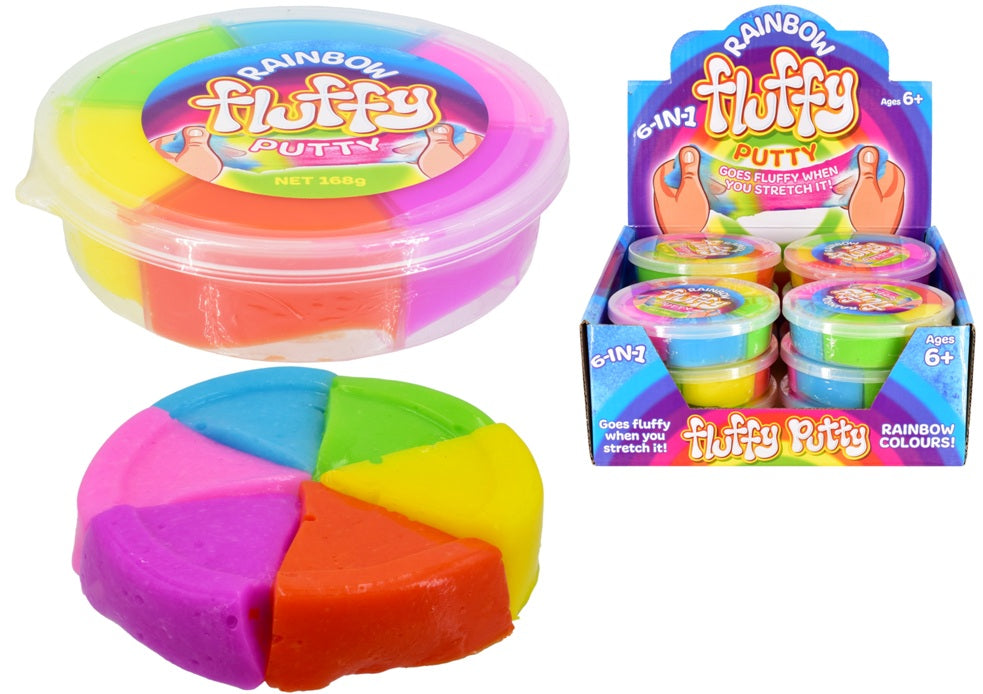 ASSORTED RAINBOW FLUFFY PUTTY / SLIME 168GM
