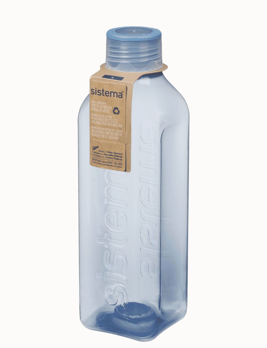 SISTEMA HYDRATE SQUARE BOTTLE ASSORTED COLOUR 1LTR