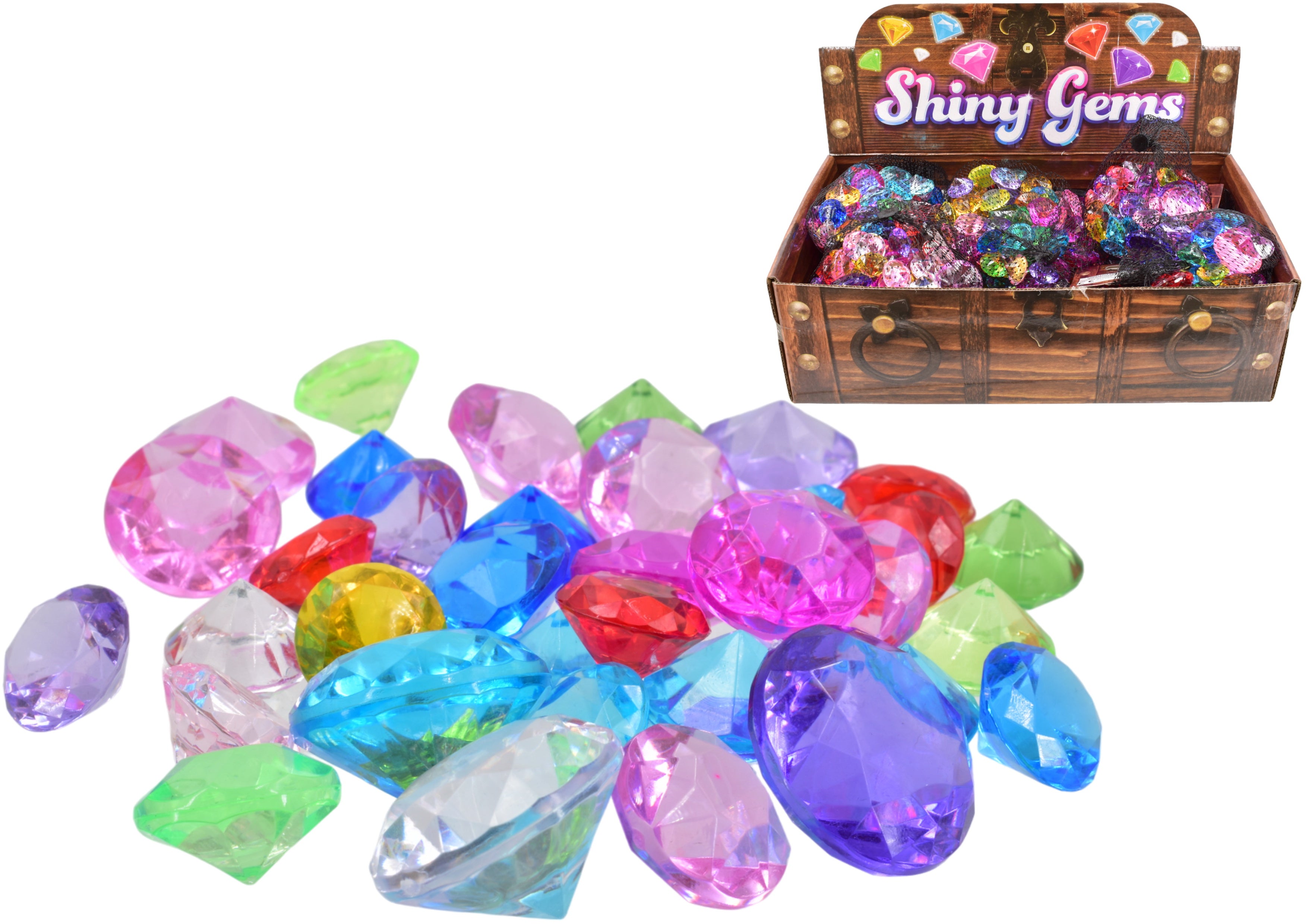 ASSORTED SHINY GEMS / STONES IN BAG 48/PK