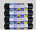TIDYZ EXTRA THICK BLACK REFUSE SACKS DRAWSTRING BAG 50LTR 20/PK