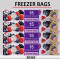 TIDYZ 15 P/K DOUBLE ZIPPER FREEZER BAGS 25CM