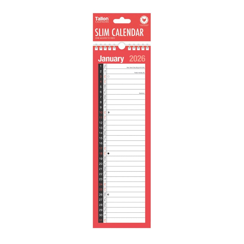 TALLON MONTH TO VIEW SLIM CALENDAR 2027