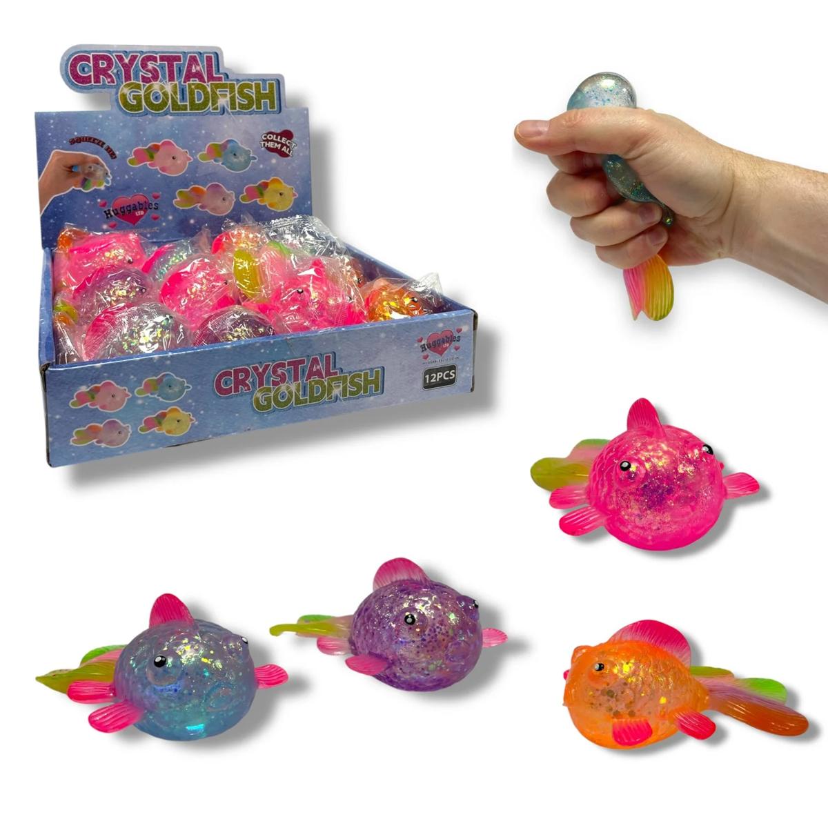 ASSORTED CRYSTAL GOLD FISH 11CM