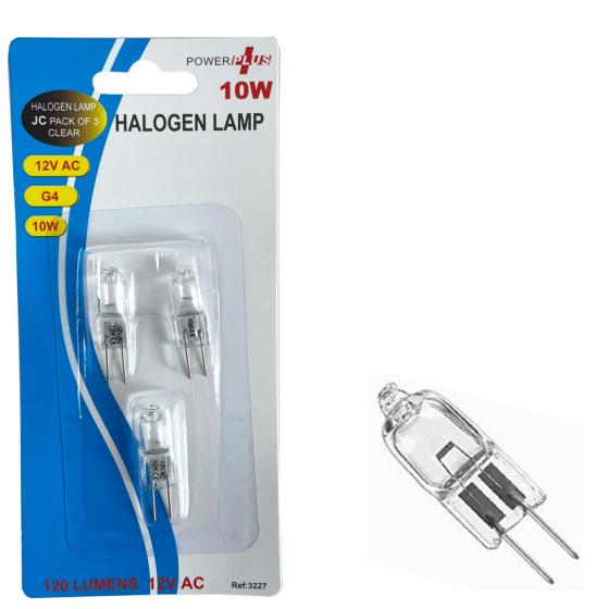 POWER PLUS G4 10W HALOGEN LAMP 3/PK