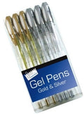 TALLON SILVER GOLD GEL INK PENS - 6PK
