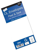 TALLON WHITE ENVELOPES- DL - 25PK - PEAL SEAL