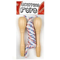CHILDRENS KIDS SKIPPING ROPE WOODEN HANDLES
