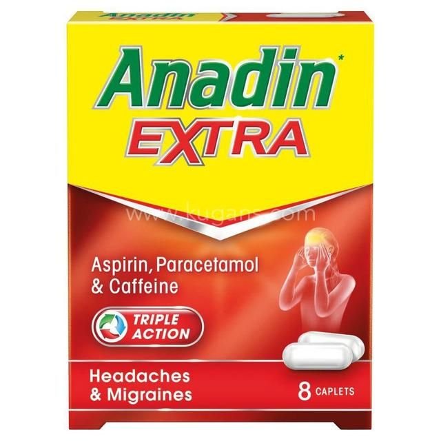 ANADIN EXTRA ASPIRIN - PARACETAMOL & CAFFEINE 8 CAPLETS