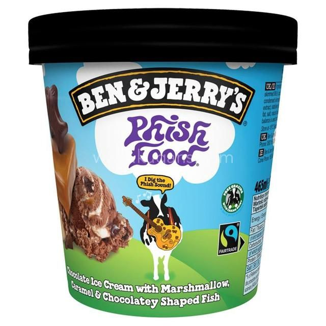 BEN & JERRY`S PHISH FOOD ICE CREAM TUB